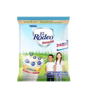 LECHE EL RODEO ESENCIAL POLVO BOLSA 600GR
