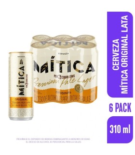 CERVEZA MITICA ORIGINAL SIXPACK LATA X 310ML