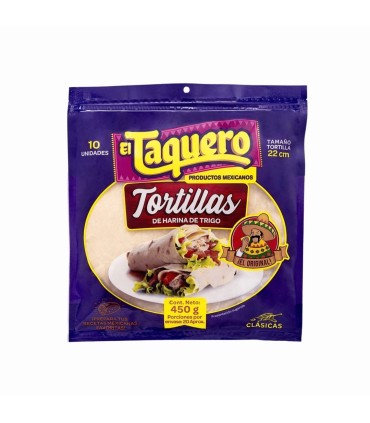 TORTILLA HARINA EL TAQUERO X 10UDS