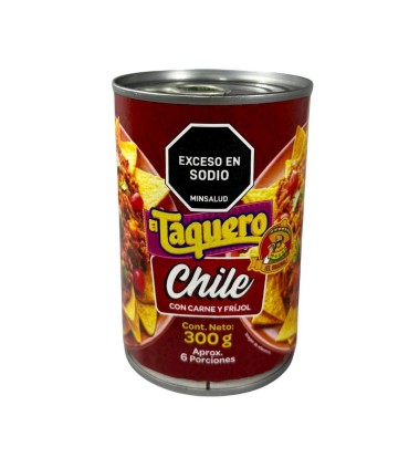 CHILE CON CARNE Y FRIJOL EL TAQUERO X 300GR