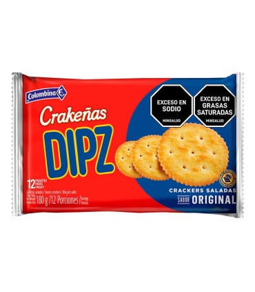 GALLETA CRAKEÑAS DIPZ ORIGINAL PAQUETE X 180GR