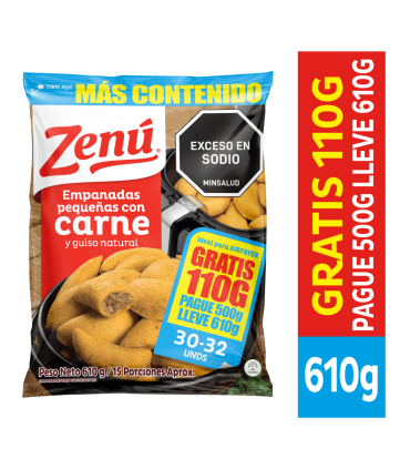 EMPANADAS ZENU CON CARNE X 500GRS GRATIS 110GR