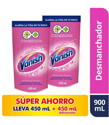 VANISH LIQUIDO ROSA DOYPACK 2UDS X 450ML