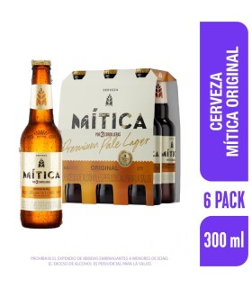 CERVEZA MITICA ORIGINAL SIXPACK BOTELLA X 300ML