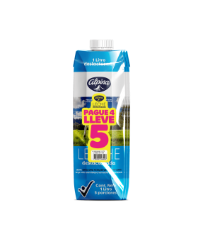 LECHE ALPINA DESLACTOSADA PAGUE 4 LLEVE 5 UNIDADES CAJA X 1LT