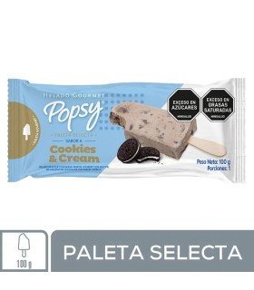 PALETA POPSY SELECTA COOKIES AND CREAM X 100GR