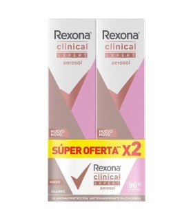 OFERTA DESODORANTE REXONA CLINICAL WOMEN AEROSOL 2UDS X 91GR C/U