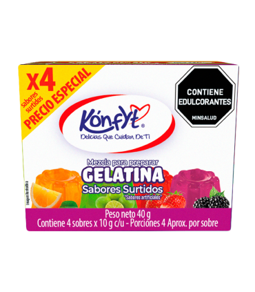 OFERTA GELATINA KONFYT SURTIDA 4UDS X 10GR C/U