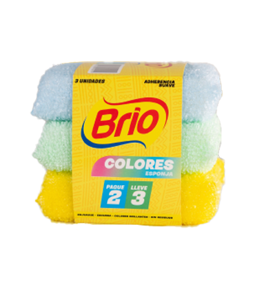 OFERTA ESPONJA BRIO COLORES PAGUE 2 LLEVE 3