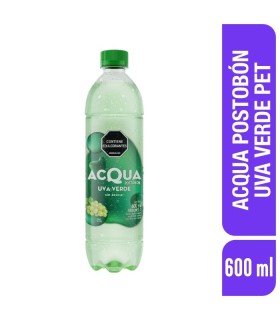 AGUA POSTOBON ACQUA UVA VERDE BOTELLA 600 MILILITROS