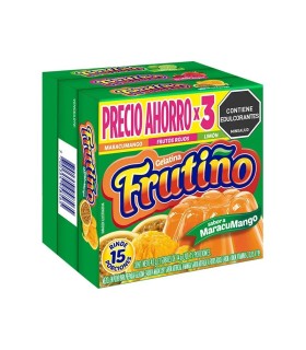 OFERTA GELATINA FRUTINO TRIPACK MARACUYA MANGO/FRESA/LIMON X 42GR