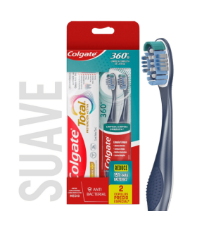 OFERTA CEPILLO COLGATE 360 2UDS + CREMA DENTAL TOTAL X 75ML