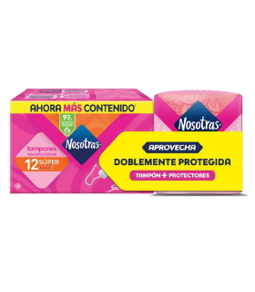 OFERTA TAMPONES NOSOTRAS SUPER X 12UDS + PROTECTORES DIARIOS X 15UDS