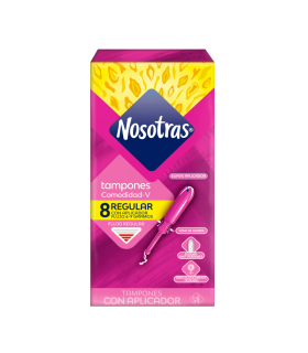 TAMPONES NOSOTRAS REGULAR CON APLICADOR X 8UDS
