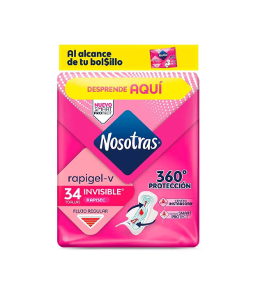 TOALLA NOSOTRAS INVISIBLE RAPIGEL X 34UDS