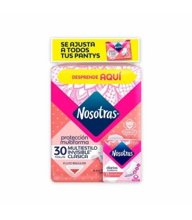 OFERTA TOALLA NOSOTRAS CLASICA MULTIESTILO X 30UDS + PROTECTORES MULTIESTILO X 15UDS