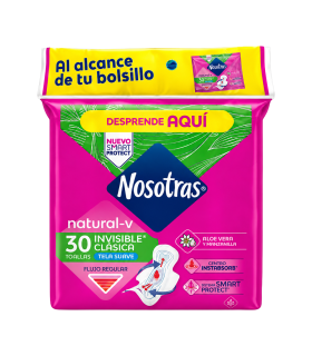 TOALLA NOSOTRAS NATURAL INVISIBLE CLASICA X 30UDS