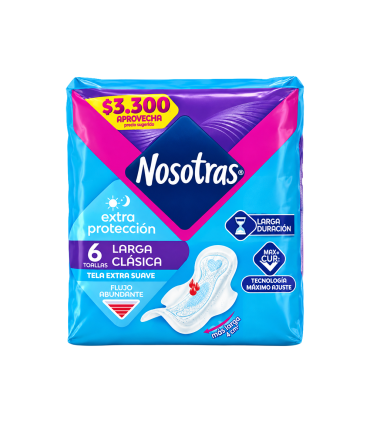 TOALLA NOSOTRAS EXTPROTECCION LARGA CLASICA X 6UDS