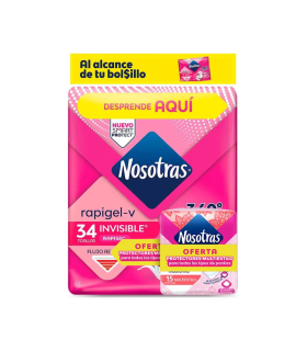 TOALLA NOSOTRAS INVISIBLE RAPIGEL X 34UDS