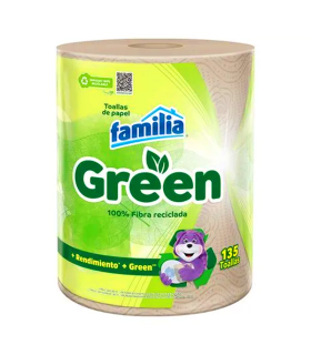 TOALLAS DE PAPEL FAMILIA GREEN ROLLO X 135 TOALLAS