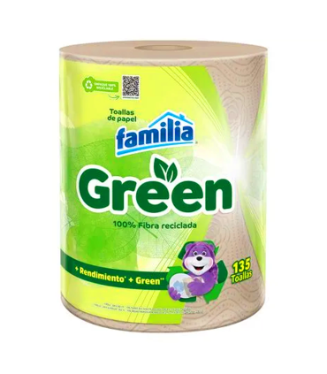 TOALLAS DE PAPEL FAMILIA GREEN ROLLO X 135 TOALLAS