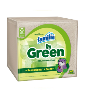 SERVILLETAS FAMILIA GREEN PAQUETE X 100UDS