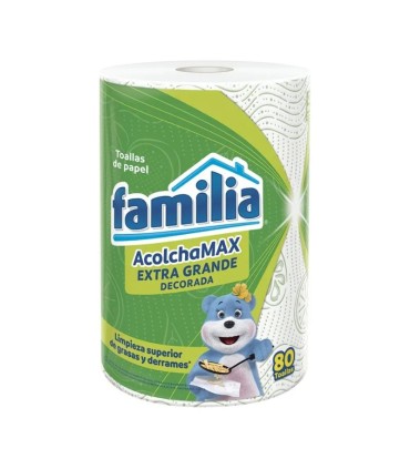 TOALLAS DE PAPEL FAMILIA ACOLCHAMAX EXTRAGRANDE ROLLO X 80 TOALLAS