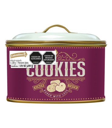 GALLETA COLOMBINA NAVIDAD COOKIES TARRO X 200GR