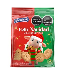 GALLETA COLOMBINA FELIZ NAVIDAD BOLSA X 200GR
