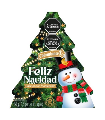 GALLETA COLOMBINA ARBOLITO DE NAVIDAD X 50GR