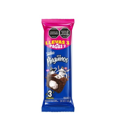 PINGUINOS MARINELA PAGUE 2 LLEVE 3UDS X 120GR