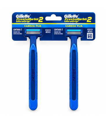 MAQUINA DE AFEITAR GILLETTE PRESTOBARBA ULTRAGRIP 2 HOJAS CABEZA FIJA X 2UDS
