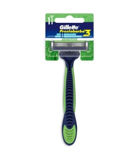 MAQUINA DE AFEITAR GILLETTE PRESTOBARBA SENSITIVE 3 HOJAS X UNIDAD
