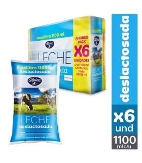 LECHE ALPINA DESLACTOSADA 6UDS x 1100ML
