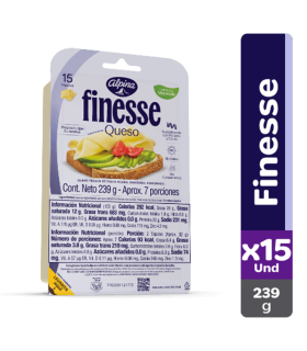 QUESO ALPINA FINESSE 15 TAJADAS X 239GR