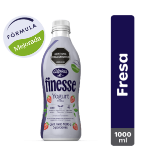 YOGURT ALPINA FINESSE FRESA BOTELLA X 1000GR