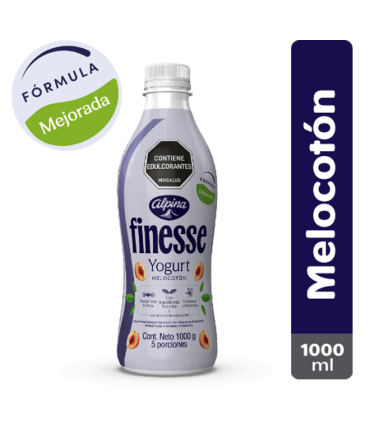 YOGURT FINESSE MELOCOTON BOTELLA X 1000GR