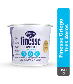 YOGURT GRIEGO ALPINA FINESSE TRES ZEROS VASO X 150GR