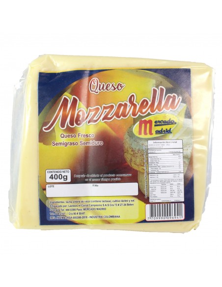 QUESO MOZZARELLA MADRID TAJx400 GRAMOS