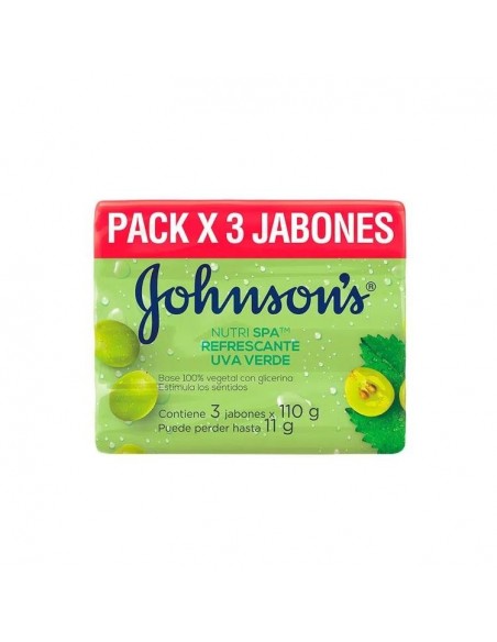 OFERTA JABON JOHNSON ADULTO UVA VERDE 3Bx110G C/U