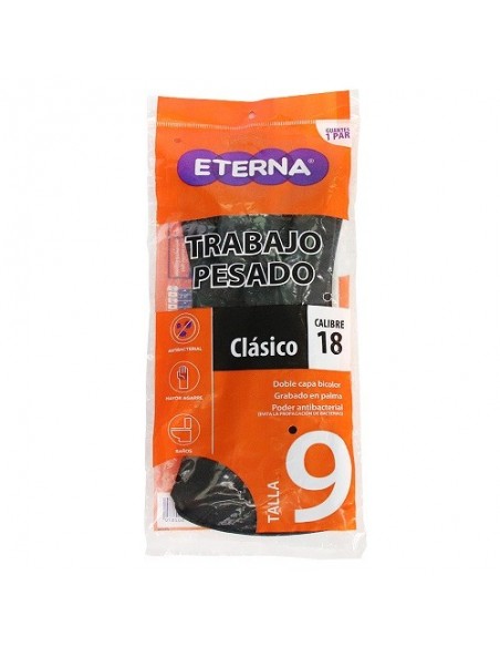 GUANTE ETERNA MONOCOLOR NEGRO  9