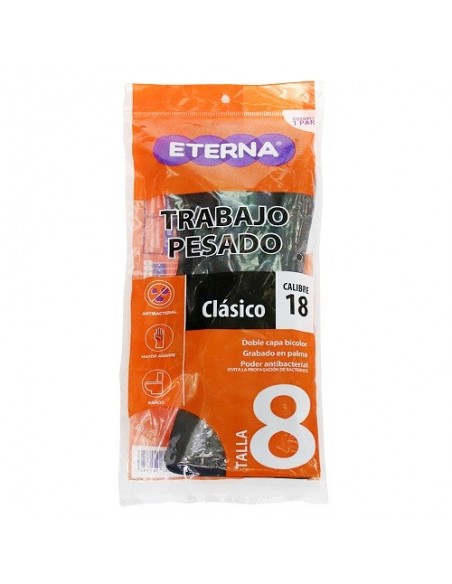 GUANTE ETERNA MONOCOLOR NEGRO 8