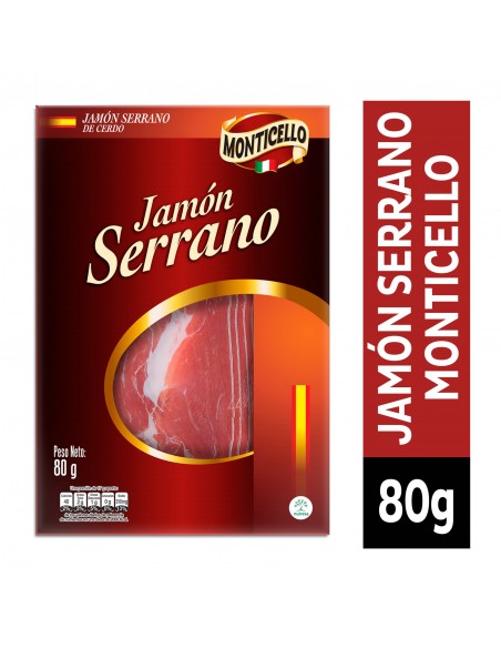 JAMON SERRANO MONTICELLOx80 GRAMOS
