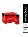 GASEOSA COCA-COLA ZERO S/AZUCAR SIXPACK LT235