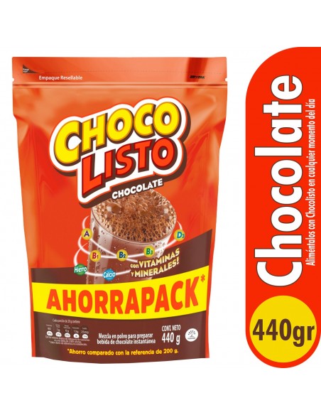 CHOCOLISTO POLVO  BOLSA 440 GRAMOS