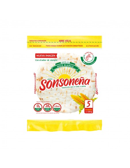AREPA SONSONENA TELA BLANCA PQX520 GRAMOS