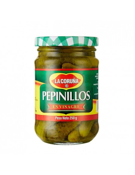 PEPINILLOS LA CORUNA VINAGRE  FRASCO 250 GRAMOS