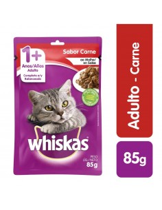 WHISKAS POUCHE ADULTO CARNE DOYPACK 85 GRAMOS