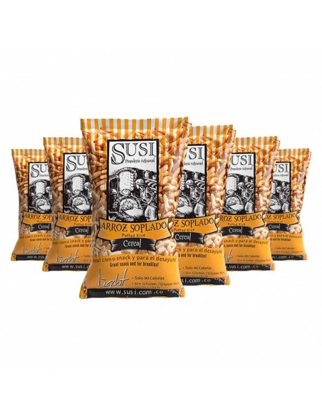 PASABOCA SUSI ARROZ SOPLADO PAQUETE6Ux25GR