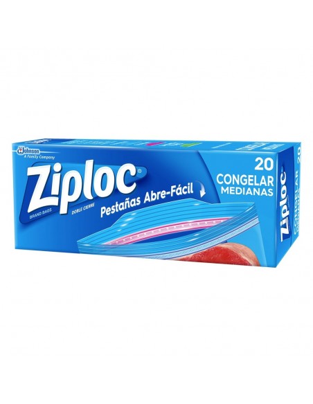 BOLSA ZIPLOC PARA  CONGELAR MEDIANA CAJA 20 BOLSA XU